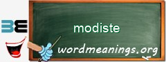 WordMeaning blackboard for modiste